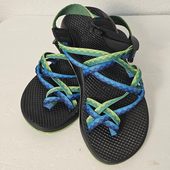 CHACO ZX2 Women Waterproof J199058 Sports Sandals Size 7 Blue Green Vibram Soles - Picture 1 of 7